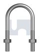 U BOLT ROUND KIT HDG U-BLT KIT: 3/8BSW X 2 NB