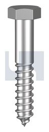 HEX COACH SCREW 316 HX COACH DIN571: M6 X 40 thumbnail 2
