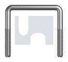 U BOLT SQUARE HDG SQ U-BOLT: 1/2BSW X50X100 thumbnail 2