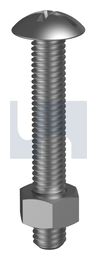 METAL ROOFING BOLT & NUT COMBI Z/P ROOF PH/SL B/N: M5 X  12 thumbnail 2