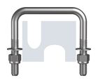 U BOLT SQUARE KIT NYLOC / WASH HDG SQ U-BLT KIT:1/2BSWX45X162 thumbnail 2