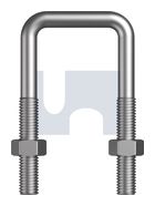 U BOLT SQUARE KIT Z/P SQ U-BLT KIT:M10X42X86 thumbnail 2
