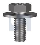 SEMS HEX BOLT FLAT WASHER Z/P 8.8 SEMS HEX: M10 X  25 thumbnail 2