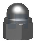DOME HEX NUT WITH NYLOC RING 304 DIN986 DOME NUT NYLOC:  M8 thumbnail 2