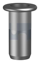 RIVET NUT FLAT RND KNURL OPEN RIVN ALU RND KNL OPEN: M4X11 thumbnail 2