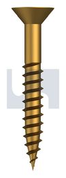 COUNTERSUNK WOOD SCREW BRASS WOOD CSK SL: #08 X 1-1/4 thumbnail 2
