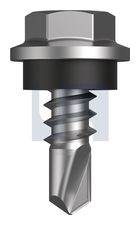 METAL SDS HEX HEAD + WASHER CL4 MET SEAL HX: 8-18X 12 thumbnail 2