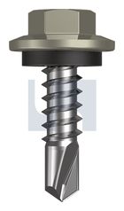 METAL SDS HEX HEAD + WASHER CL4 BU MET SEAL HX:12-14X 20 thumbnail 2
