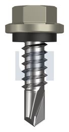 METAL SDS HEX HEAD + WASHER CL4 BU MET SEAL HX:14-14X 22 thumbnail 2