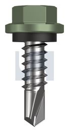 METAL SDS HEX HEAD + WASHER CL4 PE MET SEAL HX:14-14X 22 thumbnail 2