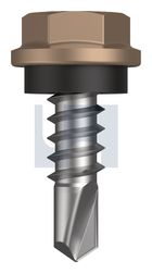 METAL SDS HEX HEAD + WASHER CL4 ST MET SEAL HX:10-16X 16 thumbnail 2
