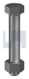 HEX BOLT & NUT Z/P MS B/N KIT: 1/2BSW X 1-1/2 thumbnail 2