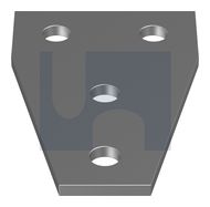 WIDE TEE FITTING 4 HOLE HDG FLAT PLATE 1358: M12 thumbnail 3