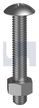 METAL ROOFING BOLT & NUT COMBI Z/P ROOF PH/SL B/N:3/16 X  1/4 thumbnail 3