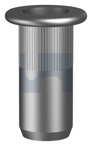 RIVET NUT FLAT RND KNURL OPEN RIVN ALU RND KNL OPEN: M4X11 thumbnail 3