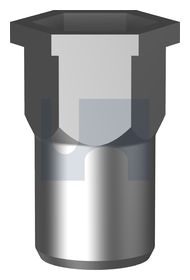 RIVET NUT REDUCE HALF HEX OPEN RIVN Z/P RHD HALFHX OP: M4X 12 thumbnail 3