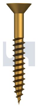 COUNTERSUNK WOOD SCREW BRASS WOOD CSK SL: #10 X 1-1/2 thumbnail 3