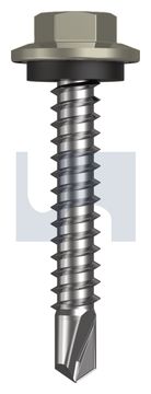 METAL SDS HEX HEAD + WASHER CL4 BU MET SEAL HX:12-14X 35 thumbnail 3