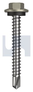 METAL SDS HEX HEAD + WASHER CL4 BU MET SEAL HX:12-14X 45 thumbnail 3