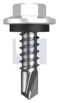 METAL SDS HEX HEAD + WASHER CL4 DW MET SEAL HX:12-14X 20 thumbnail 3
