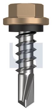 METAL SDS HEX HEAD + WASHER CL4 PT MET SEAL HX:14-10X 25 thumbnail 3
