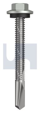 s500 SDS HEX HEAD + WASHER CL4 SG S500 SEAL HX:12-24X 50 thumbnail 3
