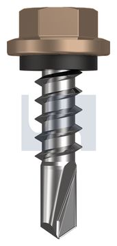 METAL SDS HEX HEAD + WASHER CL4 ST MET SEAL HX:14-10X 25 thumbnail 3