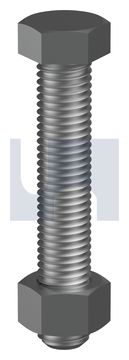 HEX BOLT & NUT Z/P 4.6 B/N KIT: M10 X  20 thumbnail 3