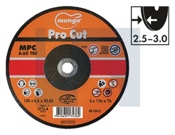 MPC PRO CUT CUTTING DISC MPC PRO CUT: 115 X 2.5 X 22.23 thumbnail 5