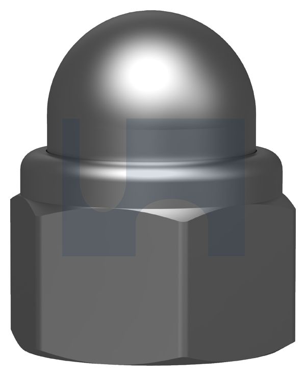 DOME HEX NUT WITH NYLOC RING 304 DIN986 DOME NUT NYLOC:  M6 thumbnail 5