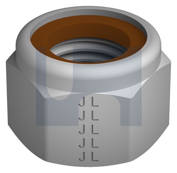 HUP NYLOC HEX NUT BROWN RING ZFS CL8 ISO7040 HUP NYLBR: M12 thumbnail 5