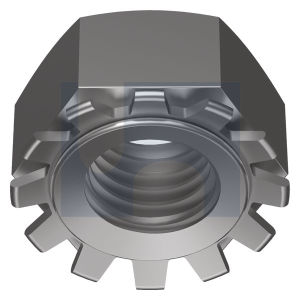 HEX K-LOCK NUT - TOOTH LOCK Z/P CL5 DIN934K LOCK NUT: M5 thumbnail 5