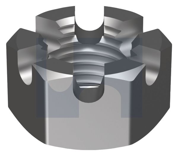 HEX SLOTTED NUT PLN CL5 SLOTTED HEX: M16 thumbnail 5