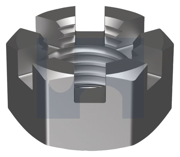 HEX SLOTTED NUT Z/P GR2 SLOTTED HEX:   5/8UNF thumbnail 5