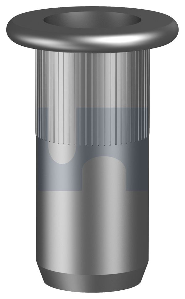 RIVET NUT FLAT RND KNURL OPEN RIVN ALU RND KNL OPEN: M4X11 thumbnail 5